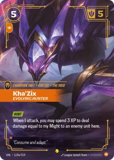 Kha'Zix, Evolving Hunter (Alternate Art) [Unleashed] 119a/219