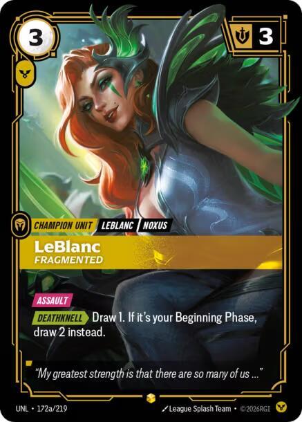 LeBlanc, Fragmented (Alternate Art) [Unleashed] 172a/219