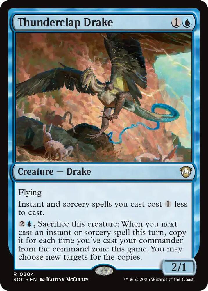 Thunderclap Drake [Commander: Secrets of Strixhaven] 204