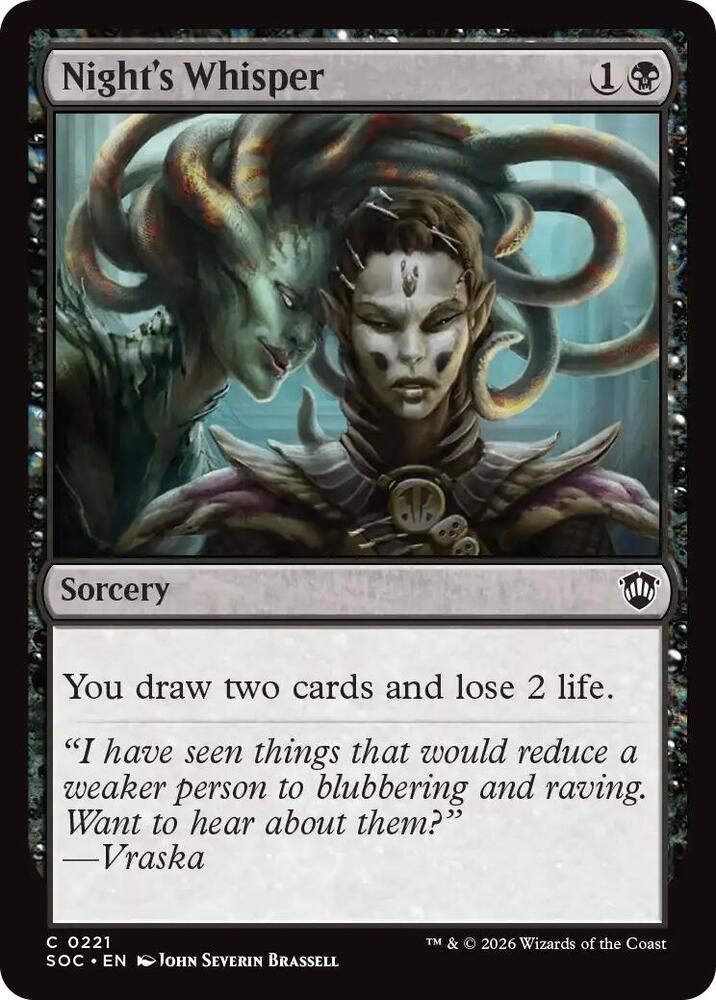 Night's Whisper [Commander: Secrets of Strixhaven] 221