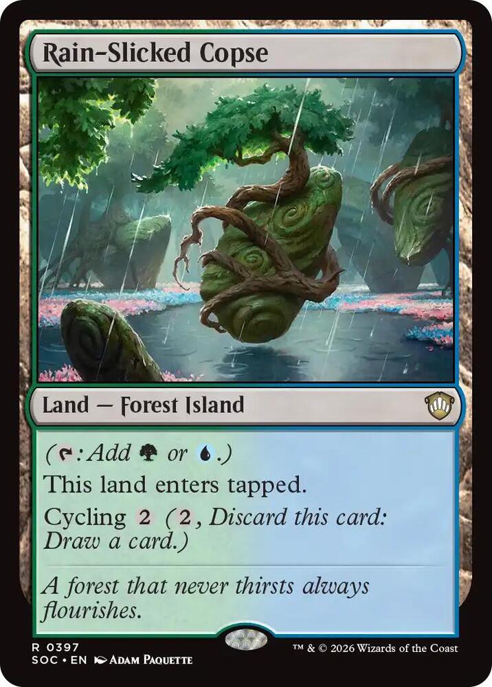 Rain-Slicked Copse [Commander: Secrets of Strixhaven] 397