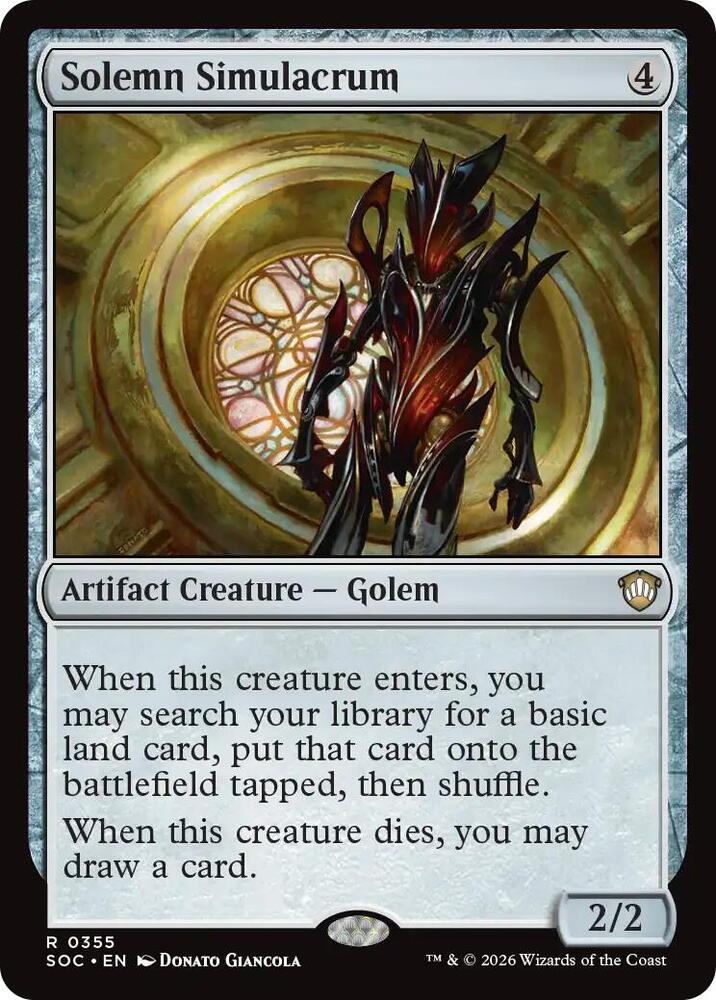 Solemn Simulacrum [Commander: Secrets of Strixhaven] 355