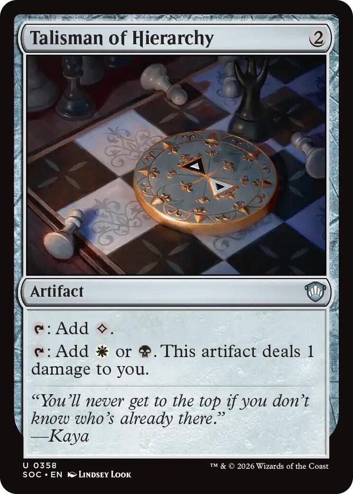 Talisman of Hierarchy [Commander: Secrets of Strixhaven] 358