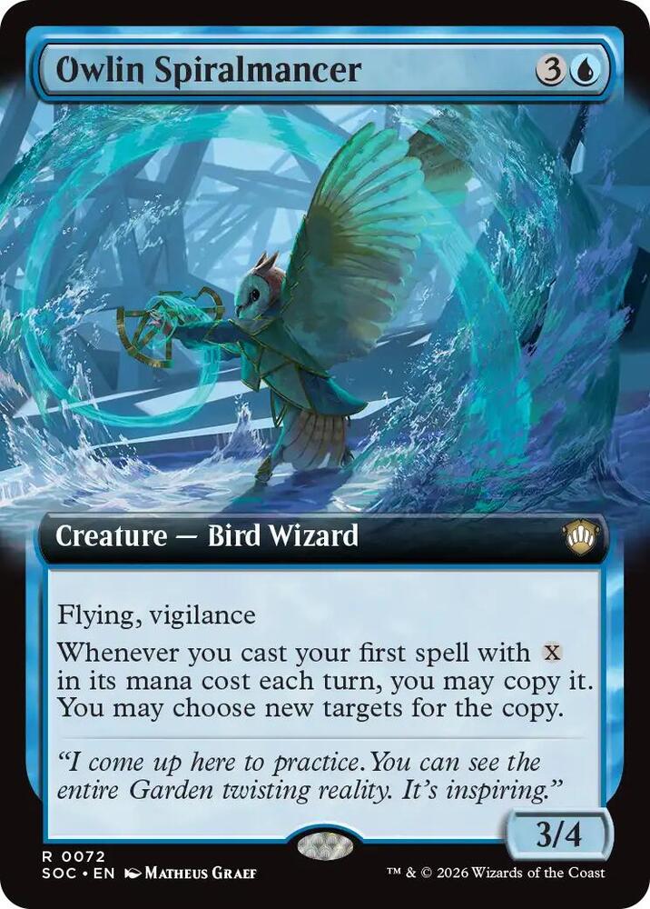 Owlin Spiralmancer (Extended Art) [Commander: Secrets of Strixhaven] 72