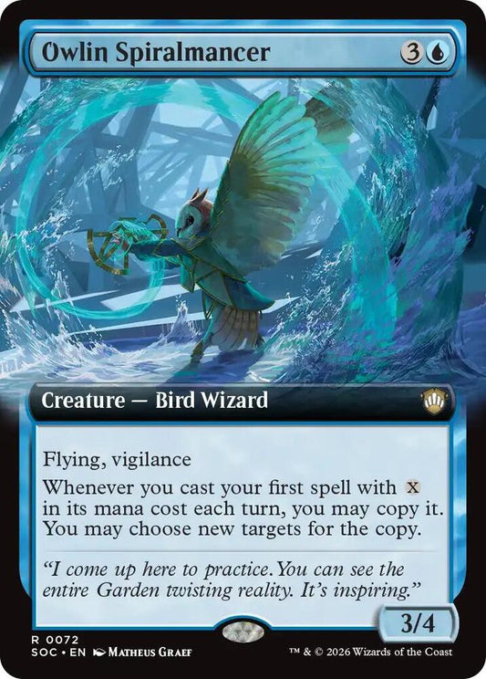 Owlin Spiralmancer (Extended Art) [Commander: Secrets of Strixhaven] 72