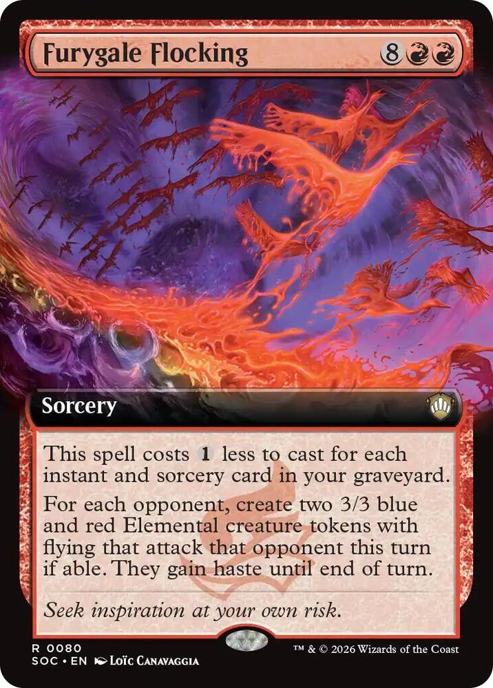 Furygale Flocking (Extended Art) [Commander: Secrets of Strixhaven] 80