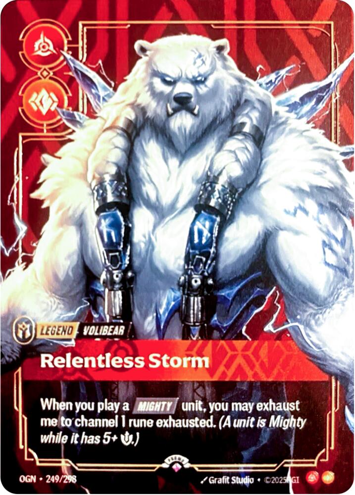 Volibear, Relentless Storm (Metal) (Prize Wall) [Riftbound Organized Play Promotional Cards] 249/298