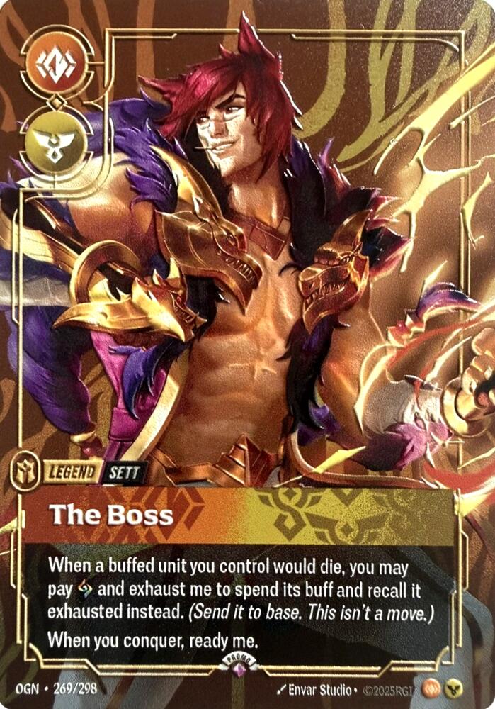 Sett, The Boss (Metal) (Prize Wall) [Riftbound Organized Play Promotional Cards] 269/298