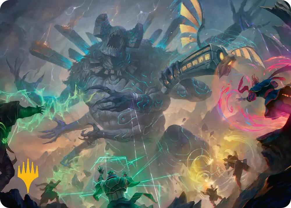 Moment of Reckoning Art Card (Gold-Stamped Planeswalker Symbol) [Art Series: Secrets of Strixhaven] 19