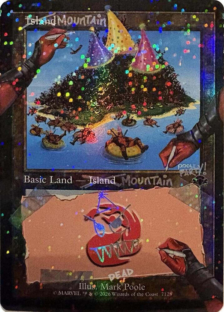 Mountain (7128) (Pool Party Foil) [Secret Lair Drop Series] 7128