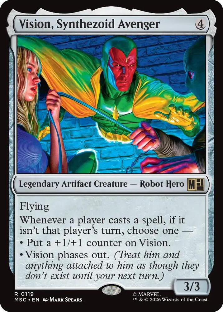 Vision, Synthezoid Avenger (Surge Foil) [Commander: Marvel Super Heroes] 119