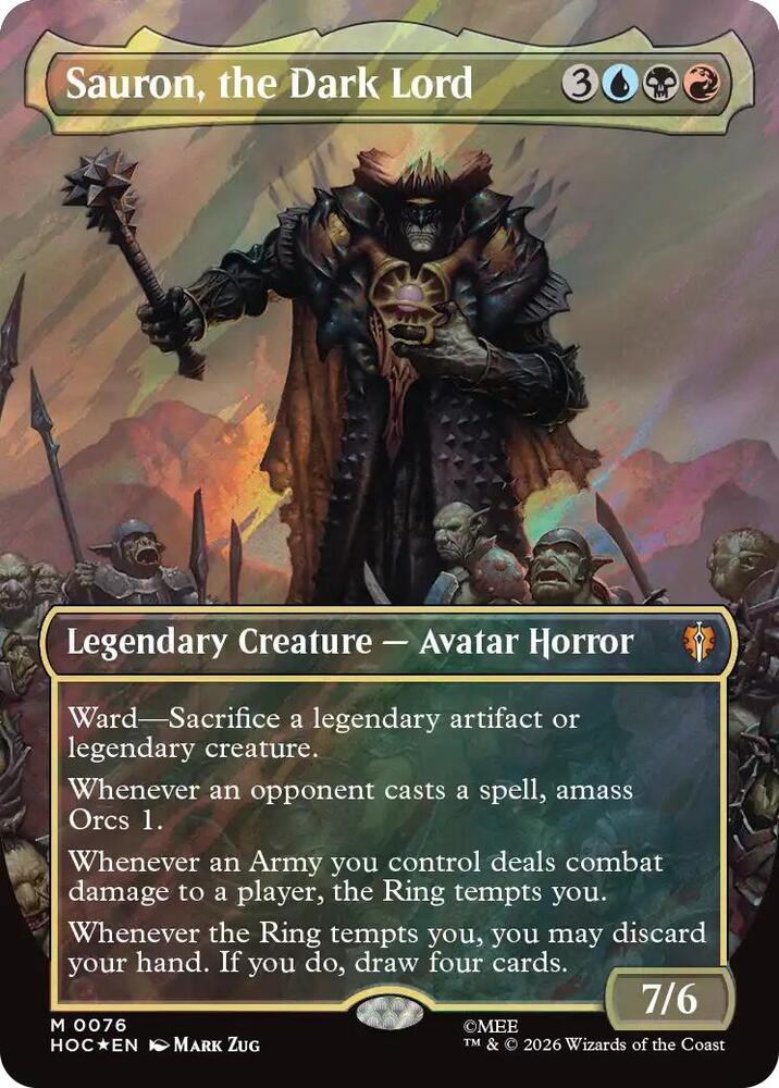 Sauron, the Dark Lord (Borderless) (Surge Foil) [The Hobbit: Eternal-Legal] 76