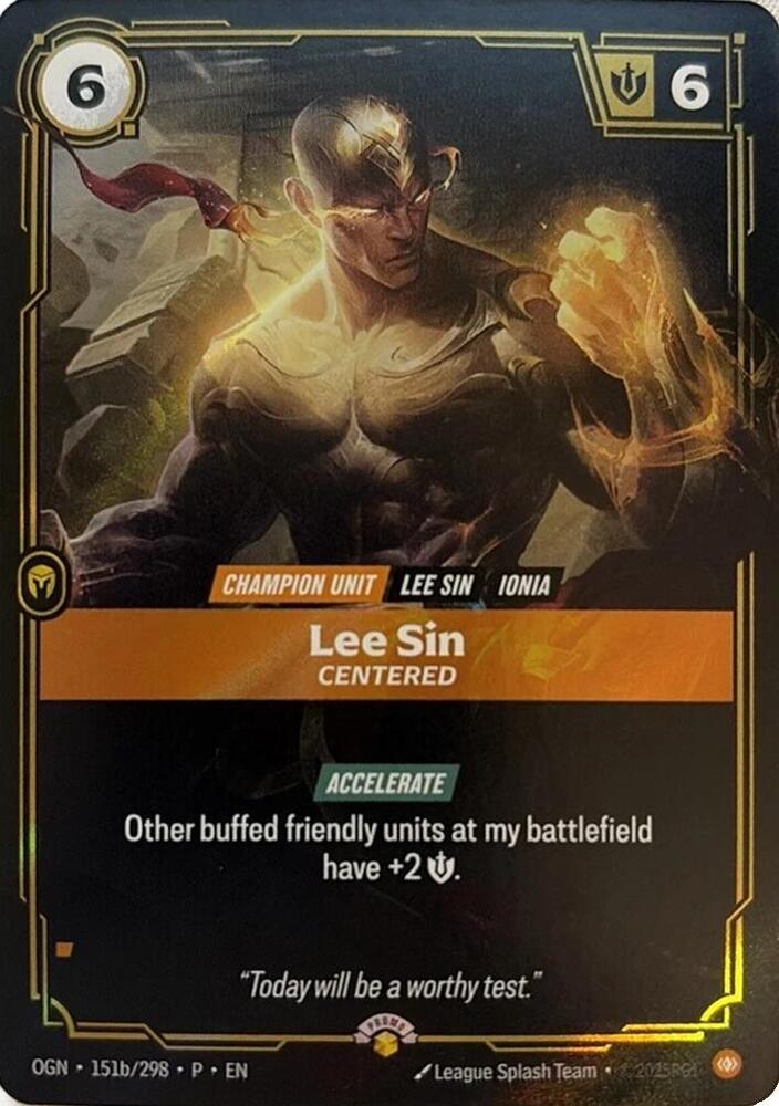 Lee Sin, Centered [Riftbound Organized Play Promotional Cards] 151b/298
