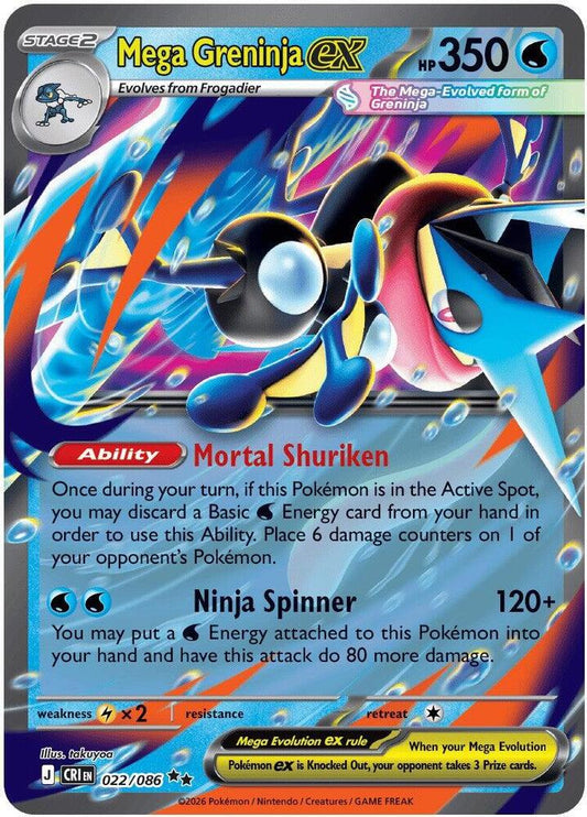 Mega Greninja ex - 022/086 [ME04: Chaos Rising] 022/086