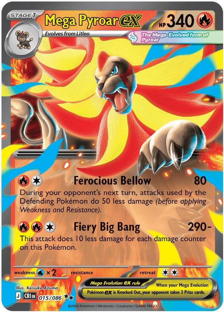 Mega Pyroar ex - 015/086 [ME04: Chaos Rising] 015/086