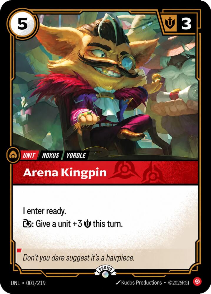 Arena Kingpin [Riftbound Organized Play Promotional Cards] 001/219