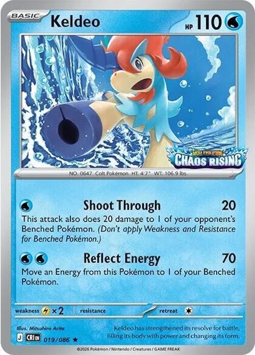 Keldeo - 019/086 (Chaos Rising Stamped) [Miscellaneous Cards & Products] 019/086