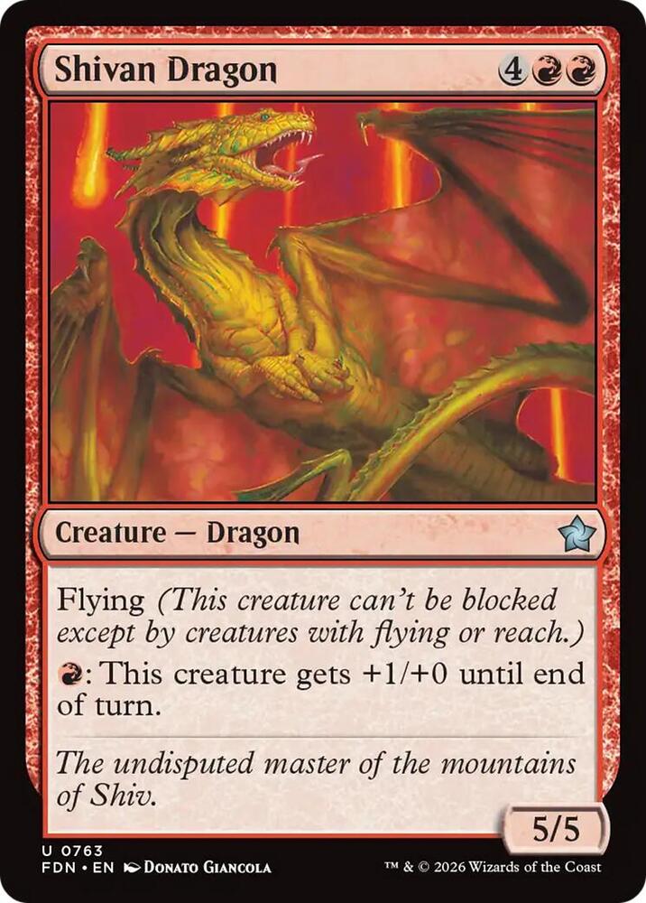 Shivan Dragon (0763) [Foundations] 763