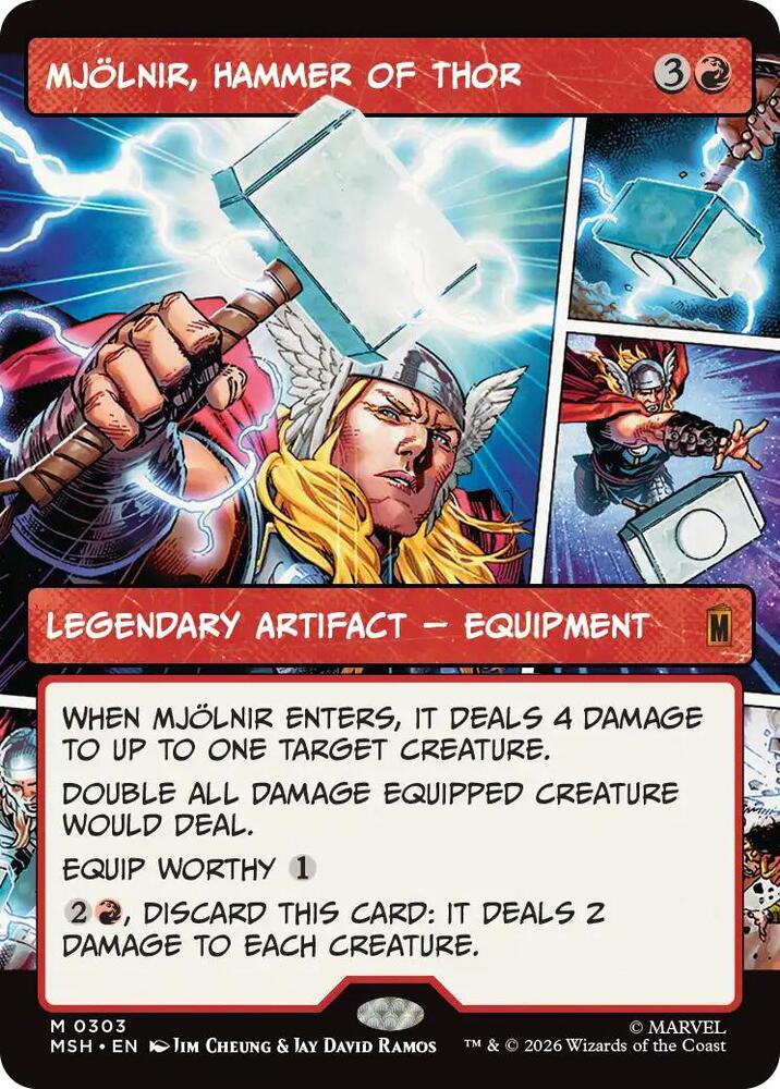 Mjolnir, Hammer of Thor (Borderless) (0303) [Marvel Super Heroes] 303