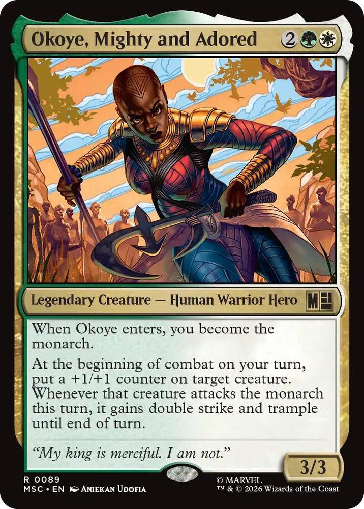 Okoye, Mighty and Adored (Surge Foil) [Commander: Marvel Super Heroes] 89