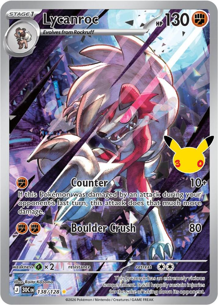 Lycanroc - 138/128 [ME: 30th Celebration] 138/128