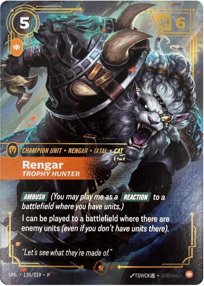 Rengar, Trophy Hunter [Riftbound Organized Play Promotional Cards] 120/219