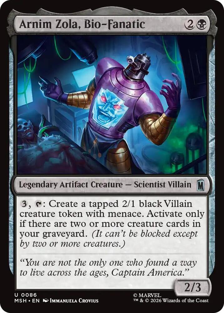 Arnim Zola, Bio-Fanatic [Marvel Super Heroes] 86