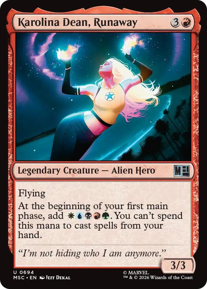 Karolina Dean, Runaway [Commander: Marvel Super Heroes] 694