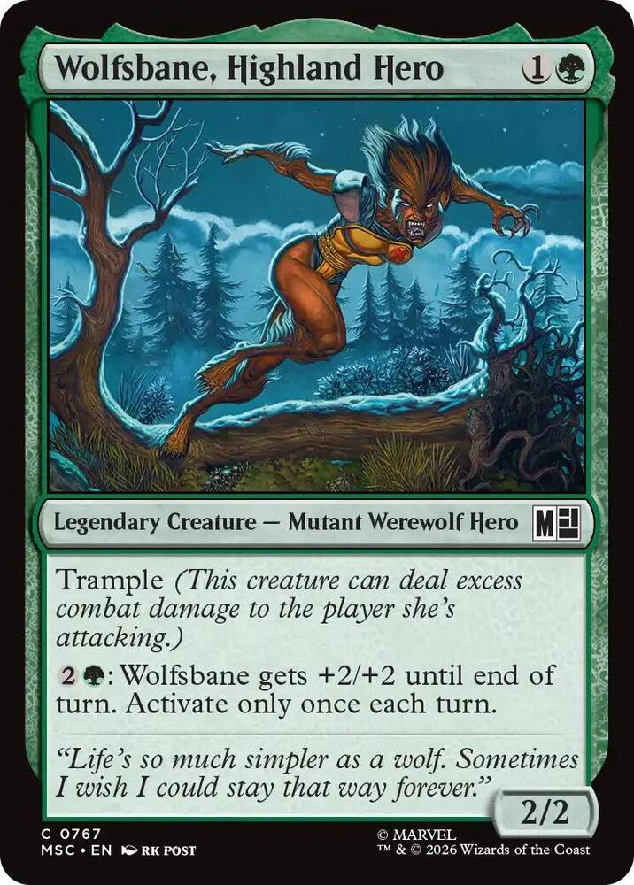Wolfsbane, Highland Hero [Commander: Marvel Super Heroes] 767