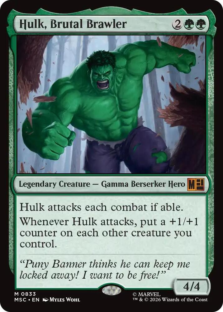 Hulk, Brutal Brawler [Commander: Marvel Super Heroes] 833