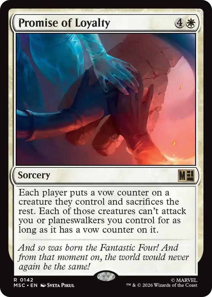 Promise of Loyalty (Surge Foil) [Commander: Marvel Super Heroes] 142