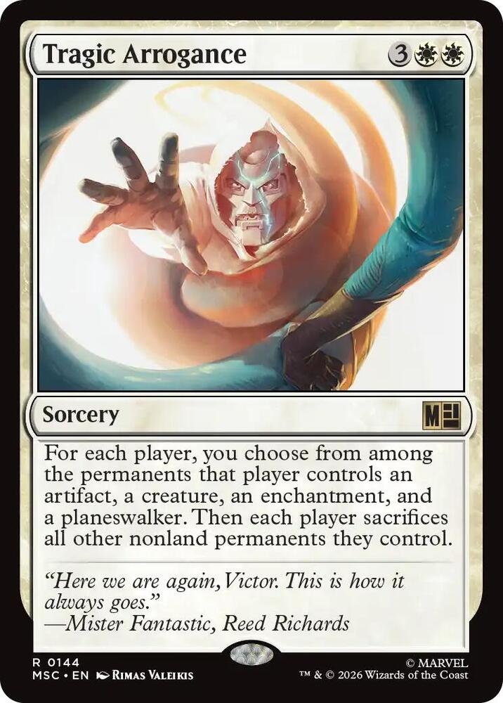 Tragic Arrogance (Surge Foil) [Commander: Marvel Super Heroes] 144