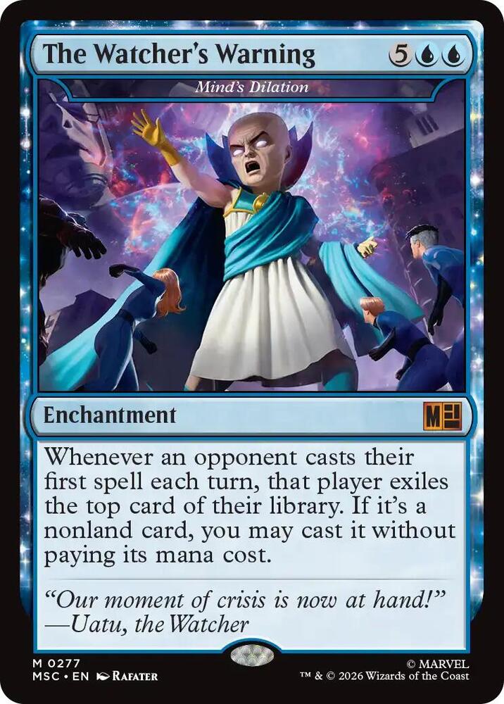 The Watcher's Warning - Mind's Dilation (Surge Foil) [Commander: Marvel Super Heroes] 277