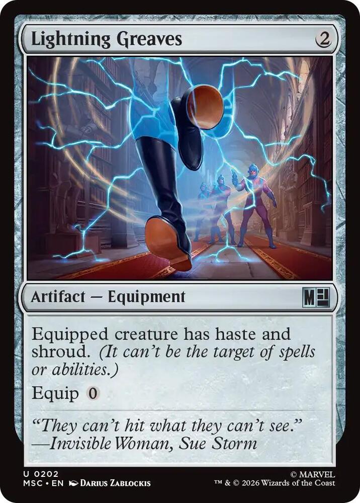 Lightning Greaves (Surge Foil) [Commander: Marvel Super Heroes] 202