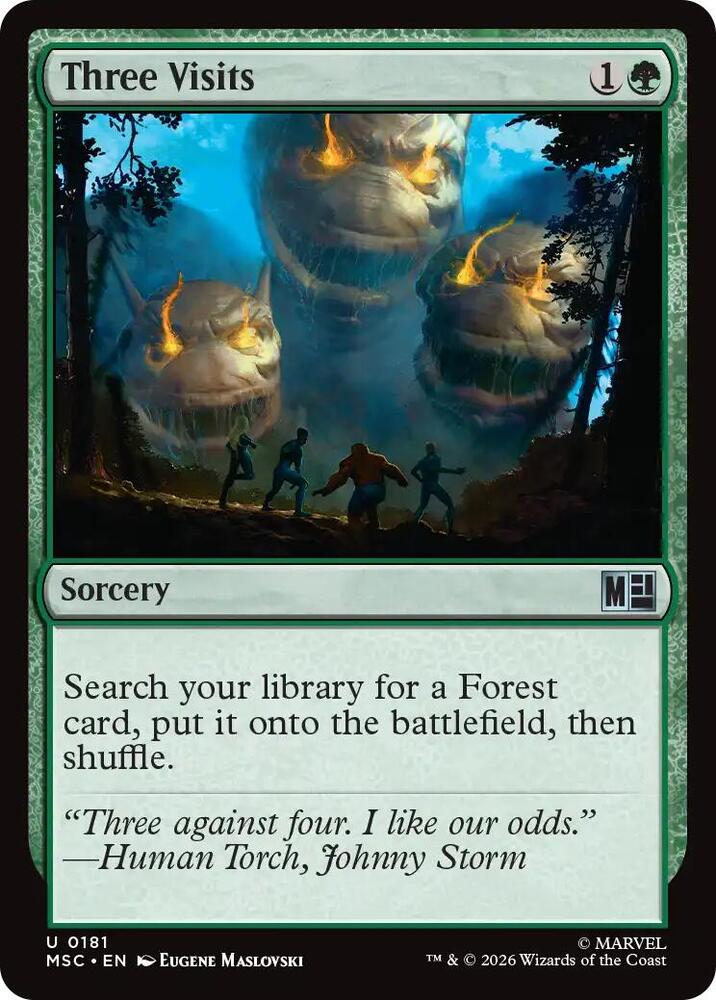 Three Visits (Surge Foil) [Commander: Marvel Super Heroes] 181