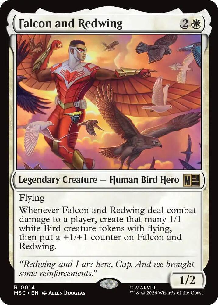 Falcon and Redwing (Surge Foil) [Commander: Marvel Super Heroes] 14