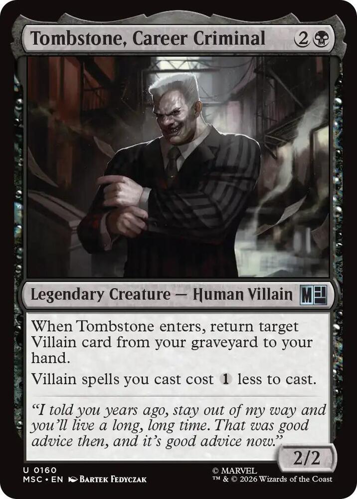 Tombstone, Career Criminal (0160) [Commander: Marvel Super Heroes] 160