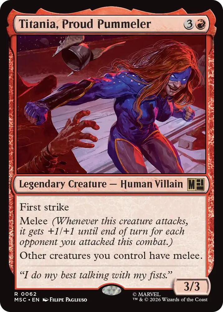 Titania, Proud Pummeler (Surge Foil) [Commander: Marvel Super Heroes] 62