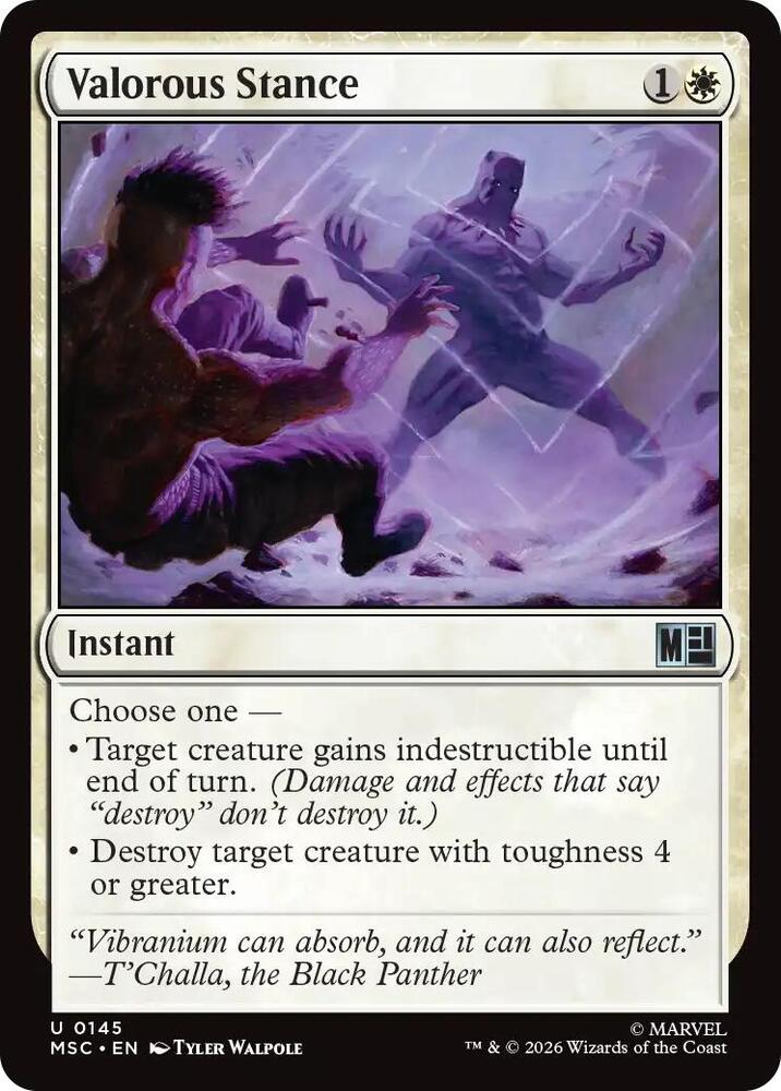Valorous Stance (Surge Foil) [Commander: Marvel Super Heroes] 145