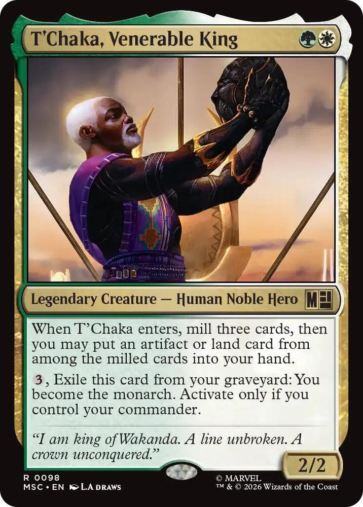 T'Chaka, Venerable King (Surge Foil) [Commander: Marvel Super Heroes] 98