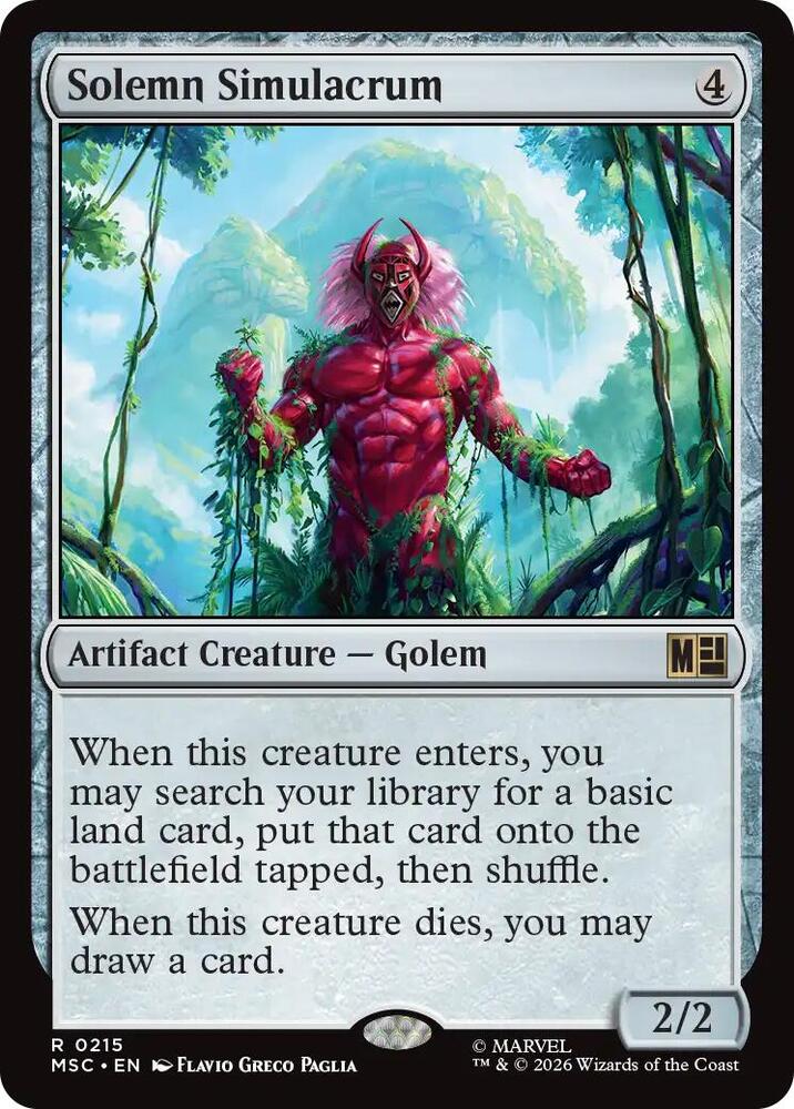Solemn Simulacrum (Surge Foil) [Commander: Marvel Super Heroes] 215