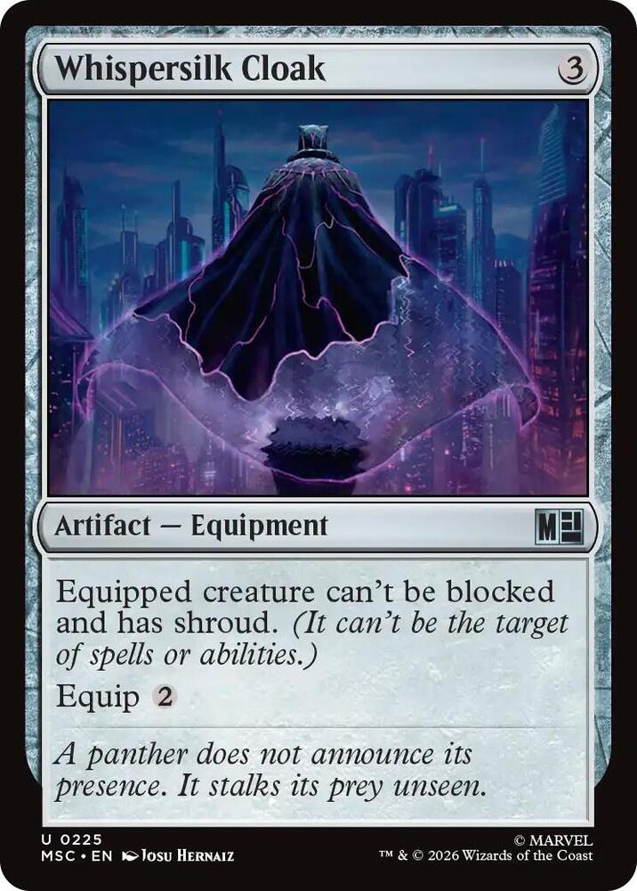 Whispersilk Cloak (Surge Foil) [Commander: Marvel Super Heroes] 225