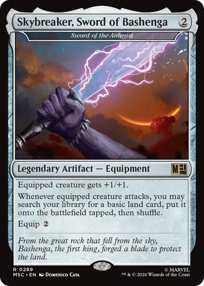 Skybreaker, Sword of Bashenga - Sword of the Animist (Surge Foil) [Commander: Marvel Super Heroes] 289
