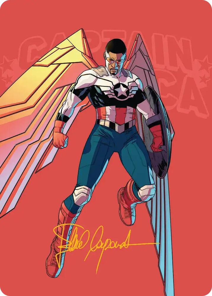 Captain America, Wings of Freedom Art Card (22/45) (Gold-Stamped Signature) [Art Series: Marvel Super Heroes] 22