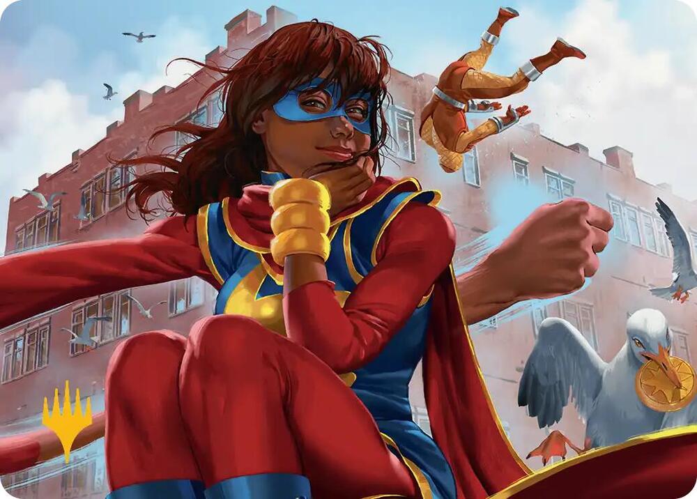 Ms. Marvel, Kamala Khan Art Card (Gold-Stamped Planeswalker Symbol) [Art Series: Marvel Super Heroes] 5