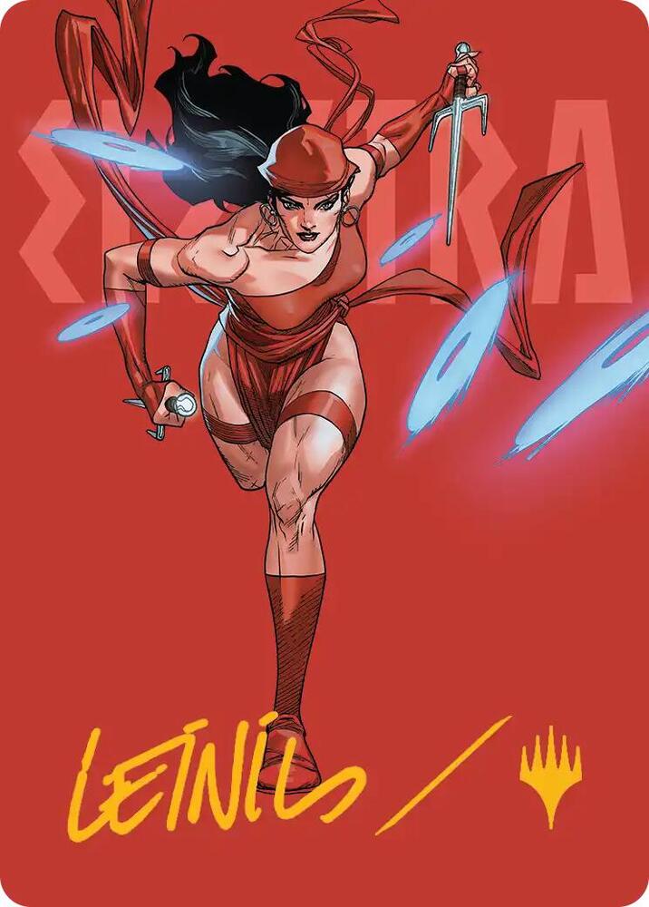 Elektra, Daughter of the Hand Art Card (Gold-Stamped Signature) [Art Series: Marvel Super Heroes] 25