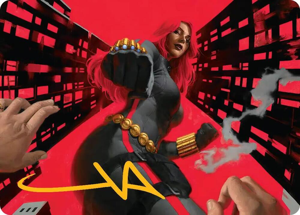 Black Widow, Deadly Hunter Art Card (Gold-Stamped Signature) [Art Series: Marvel Super Heroes] 42