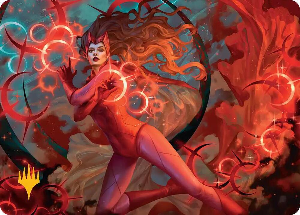 Scarlet Witch, Chaotic Avenger Art Card (Gold-Stamped Planeswalker Symbol) [Art Series: Marvel Super Heroes] 38