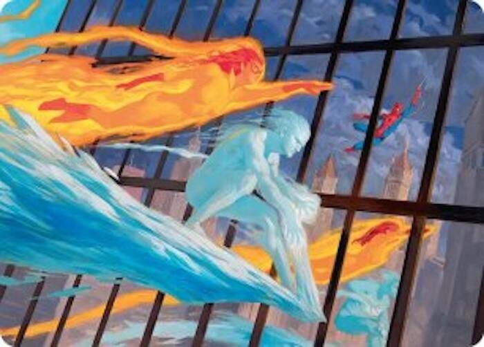 Iceman and Firestar Art Card [Art Series: Marvel Super Heroes] 45