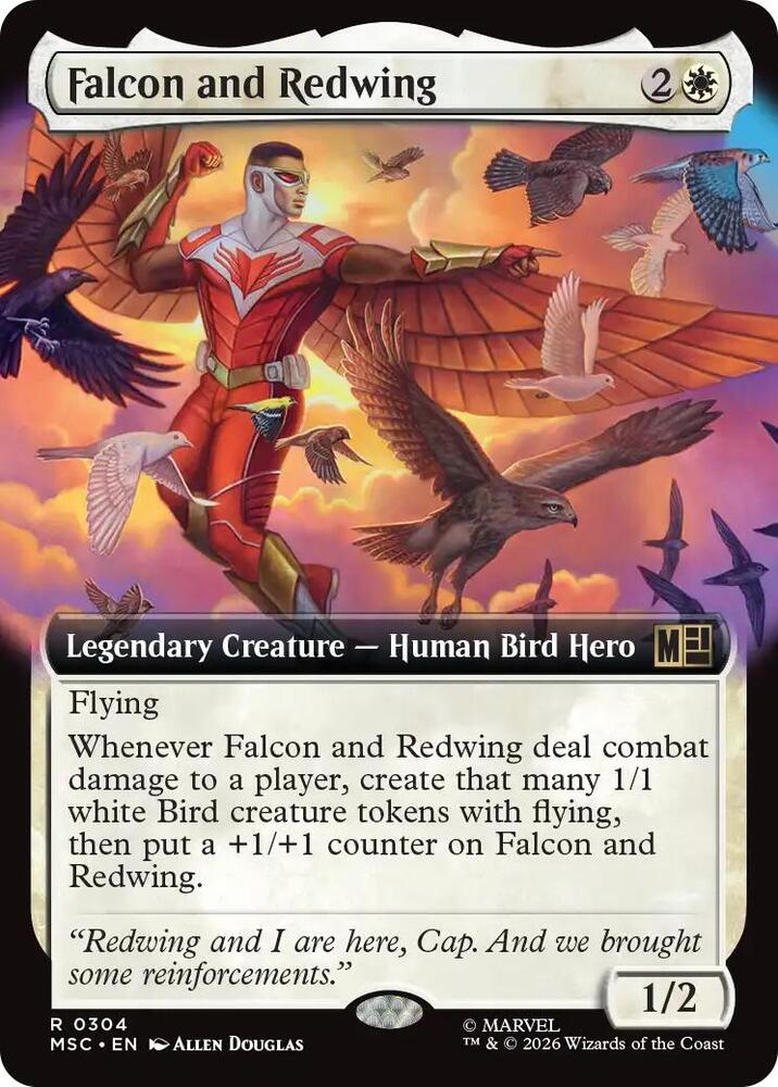 Falcon and Redwing (Extended Art) [Commander: Marvel Super Heroes] 304